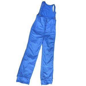 Vintage 70s Roffe skiwear Blue Snow Ski Bib Bibs Pants Overalls Snow Suit S USA